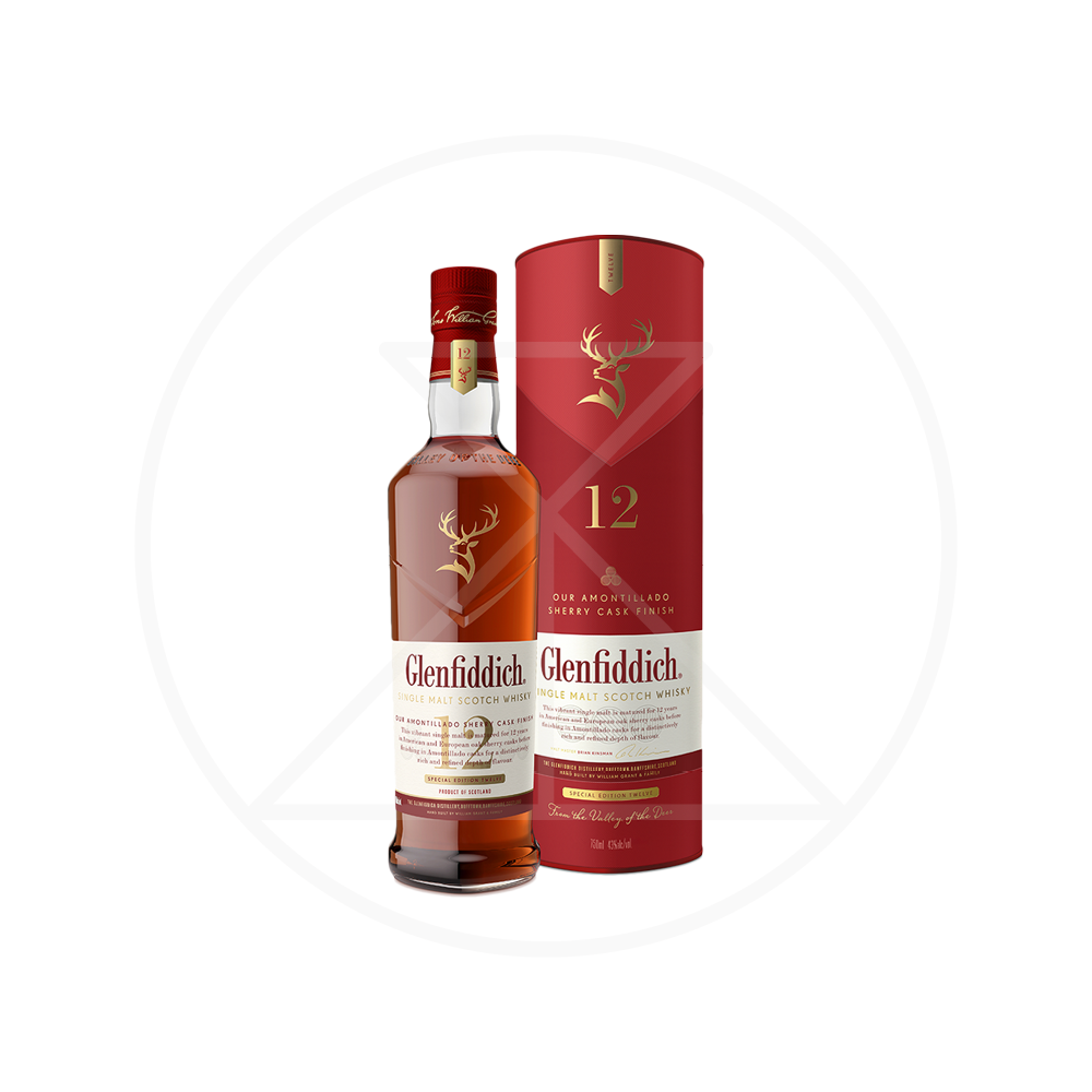 Glenfiddich 12 Year Old Sherry Cask Finish Single Malt Scotch Whisky 700ml