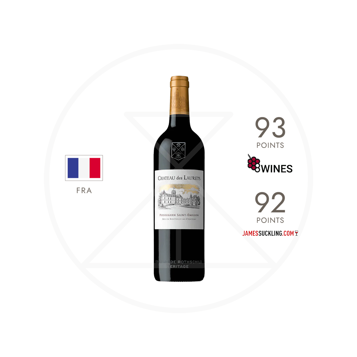Chateau Des Laurets Puisseguin Saint Emilion Red Wine 750ml